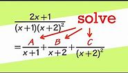 how to solve partial fractions