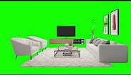 Green Screen Living Room Furniture | Chroma Key Graphics For Videos No Copyright (Free To Use)
