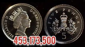 UK 1992 5p FIVE PENCE Coin VALUE + REVIEW Proof Queen Elizabeth II 5 pence coin