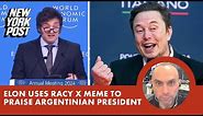 Elon Musk praises Argentina’s new president Javier Milei with racy X meme: ‘So hot’