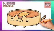 How To Draw Pusheen Cat - Waffles | Cute Easy Step By Step Drawing Tutorial