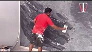 Grey marble effect, grey granite, mirror effect, Decker wall #texturewala wall painting, design