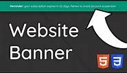 How To Create A Top Banner For Websites - HTML & CSS Tutorial For Beginners