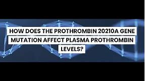 PROTHROMBIN GENE MUTATION: DOES PROTHROMBIN 20210A GENE MUTATION AFFECT PLASMA PROTHROMBIN LEVELS?