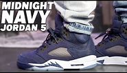 Jordan 5 " Midnight Navy " " Georgetown " Review and On Foot