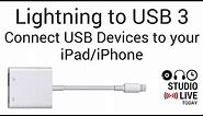 How to use a LIGHTNING TO USB 3 adapter (iPhone/iPad)