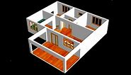 Small House Plan 11 x 9m 2 Bedroom with American Kitchen 2020