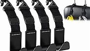 Flymic Adjustable Car Seat Headrest Hook, Universal Storage Headrest Hanger, Holder Hooks, Organizer for Vehicle, Strong and Durable Backseat Hanger Interior Accessories for Handbag Purse Coat 4 Pack