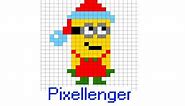 Christmas Minion How to Draw Pixel Art For Kids #PixelArt #Drawing #Christmas