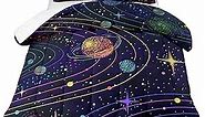 OKalayni Full Comforter Sets for Boys Girls Kids Teens Space Astronaut Galaxy Bedding Sets Outer Space Themed Bedroom Decor 3 Piece Full Size Bed Set Include -Comforter & Pillow Case Blue