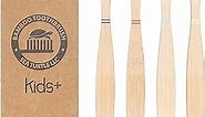 Sea Turtle Kids Plant-Based Bristles Bamboo Toothbrush - Pack of 4 - Soft Natural Bristle for Sensitive Gums - Recyclable Biodegradable Zero Waste Eco-Friendly Sustainable Products