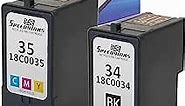 Speedy Inks Remanufactured Ink Cartridge Replacement for Lexmark 34 & Lexmark 35 (1 Black, 1 Color, 2-Pack) Compatible with The Following Printer Model Lexmark Home Copier Plus