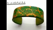 Tutorial for a green/gold cuff bracelet with polymer clay