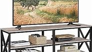 Yaheetech TV Stand for 70 Inch TVs, Industrial Media Entertainment Center with 3-Tier Storage Shelves, 63" TV Console with Metal Frame for Living Room, Gray