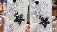 Star Phone Case Cute 3D Y2K Sparkly Star Aesthetic Design Women Girls Clear Glitter Bling Star Protective Phone Cover(Clearstar,iPhone 13MINI)