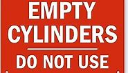 SmartSign S-2041"Empty Cylinders Do Not Use" Sign | 7" x 10" Aluminum, Red