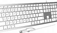 Wired Keyboard for Mac,Plug Play Full Size USB Wired Computer Keyboard,Compatible Apple Keyboard with 20 Multimedia Shortcut Keys, Caps Indicator,Spill-Resistant,Anti-Wear Letters,for All Mac Devices