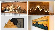 Rustic Mountain Wood Wall Art to Match Any Home's Decor | Sunset Painting | Wooden Wall Decoration