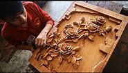 Rose Wood Carving: How to make a Flowers Wooden Painting - Wall Art