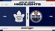 NHL Highlights | Maple Leafs vs. Oilers - January 16, 2024