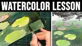 Beginner Watercolor Lesson - Paint Lily Pads