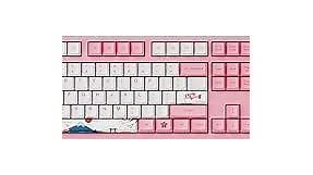 Akko World Tour Tokyo 108-Key R1 Wired Pink Mechanical Gaming Keyboard, Programmable with OEM Profiled PBT Dye-Sub Keycaps and N-Key Rollover, Mac/Win Compatible (Akko Cream Yellow Switch)