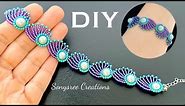 Hera Bracelet 🦚 || DIY Beaded Bracelet || Peacock feather bracelet or shell bracelet