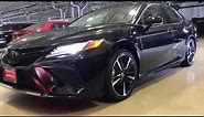 2018 Toyota Camry XSE in black and red interior ready for delivery