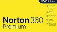 Norton 360 Premium 2024, Antivirus software for 10 Devices with Auto Renewal - Includes VPN, PC Cloud Backup & Dark Web Monitoring [Key card]