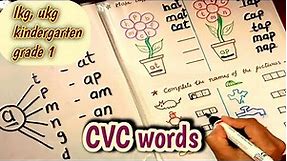 three letter words || vowel a || cvc words || worksheets for class nursery, kindergarten ||
