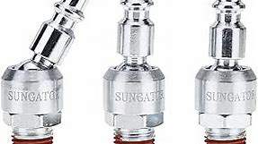Air Tool Fittings, SUNGATOR 1/4" NPT Male Industrial Swivel Plug, 3-Pack 1/4 inch Air Coupler and Plug