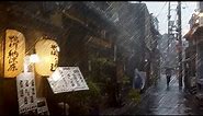 4K JAPAN RAIN WALKING TOUR IN MASSIVE THUNDERSTORM (Downtown Kyoto, Kiyamachidōri, Japan) 雨の散歩