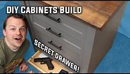 DIY Office Cabinets with Secret Compartment!! | Evening Woodworker