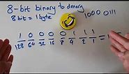 8-bit binary to denary (decimal)