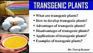 Transgenic plants - their production, applications, advantages, disadvantages and examples