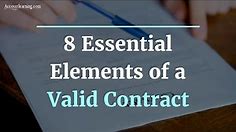 8 essential elements of Valid Contract