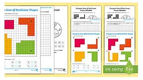 Compare the Area of Rectilinear Shapes Differentiated Worksheets