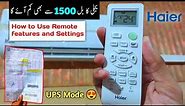 Haier Dc Inverter Ac Remote Full Settings and Features | Haier ac remote setting 2023