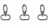 15Pcs Metal Swivel Snaps Hooks with D Rings and Tri-Glides Slide Buckles for Key Lanyard Purse Bag Straps Dog Collars DIY Sewing Hardware Craft (1 inch,Gun Black)