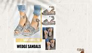 Espadrille Wedge Sandals For Women Wide Width