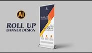 How to Corporative Standee Design in Adobe Illustrator Cc || Roll up Banner || Vertex Graphic