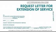 Request Letter For Extension Of Service – Letter for Extension of Service | Letters in English