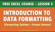 [FREE EXCEL COURSE] Lesson 3 - Data Formatting in Excel