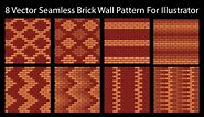 8 Vector Seamless Brick Wall Pattern For Illustrator