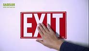 Emergency Exit Only Signs Stickers-Emergency Exit Only-Vinyl Door Sign Self Adhesive Stickers-12 x 7 Inches Emergency Exit Only Label Decal -Laminated for Ultimate UV-Resistant PVC - Weather&Scratch Resistant -Indoor & Outdoor Use-White Text on Red Base (4 Pack)