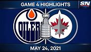 NHL Game Highlights | Oilers vs. Jets, Game 4 - May 24, 2021