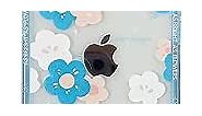 Cute Shockproof Bumper Flower Clear Soft iPhone Case (Blue,iPhone 8/7 Plus)