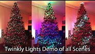 Twinkly lights demo - All effects 800 lights Christmas tree demonstration