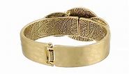 The SAK Overlap Hinged Bangle Gold Cuff Bracelet