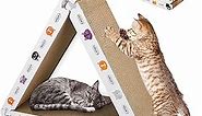CATISM Cat Scratcher Foldable,Triangle Cat Scratching Board,6 Usable Sides Cat Scratchers for Indoor Cats,Durable Recyclable Cat Scratcher Cardboard Vertical(Pack of 3)
